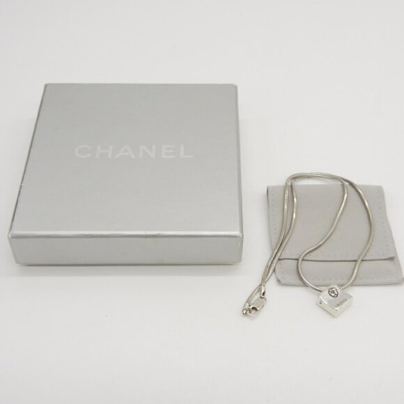 CHANEL Authentic Silver Necklace